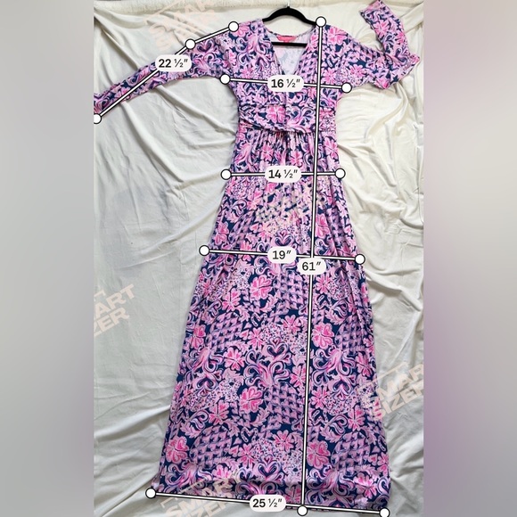 Lilly Pulitzer Nichola Pink Maxi Dress Love You Bunches Vacation Resort Small - Picture 6 of 8